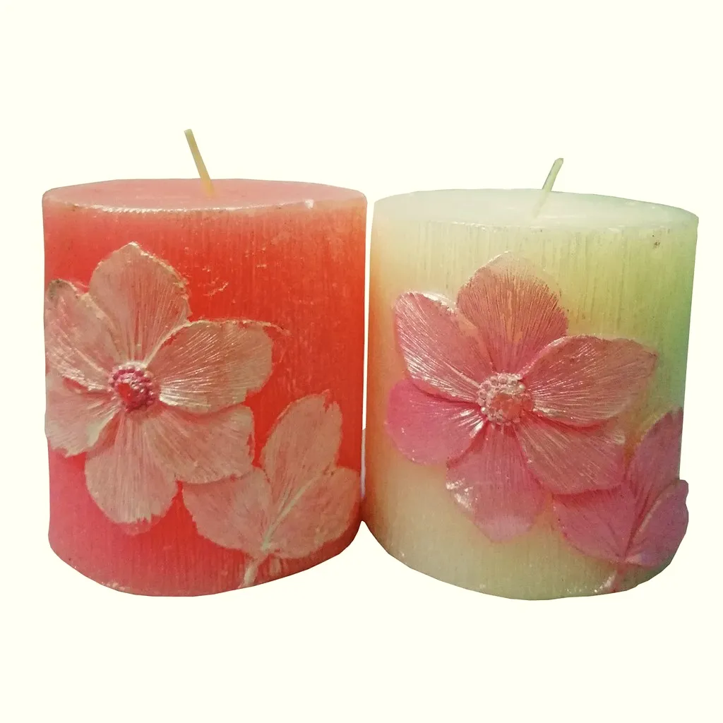 Fleur Duo: Two pillars, one coral, one ivory